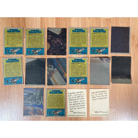 Vintage set of 16 Battlestar Galactica Original TV 1978 Trading Cards - Picture 2 of 2
